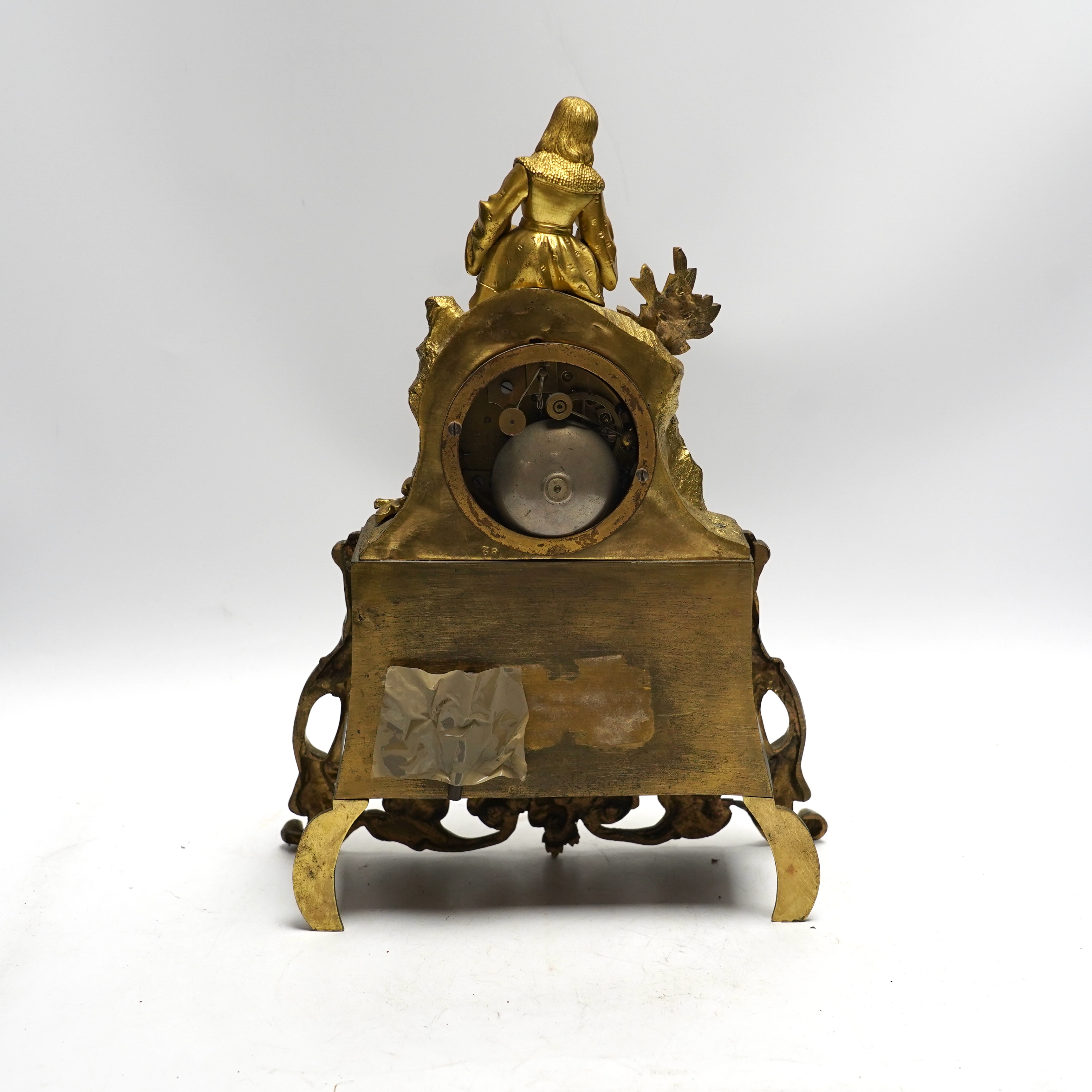 A mid 19th century ormolu eight day mantel clock, by Leroy and Co., of Paris, 34cm